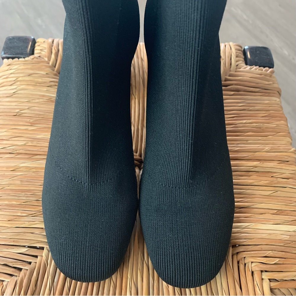 MIA Black Knit Ankle Boots
